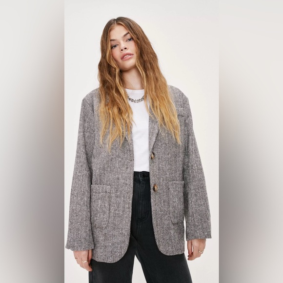 Nasty Gal Brown Oversized Blazer - Picture 3 of 9